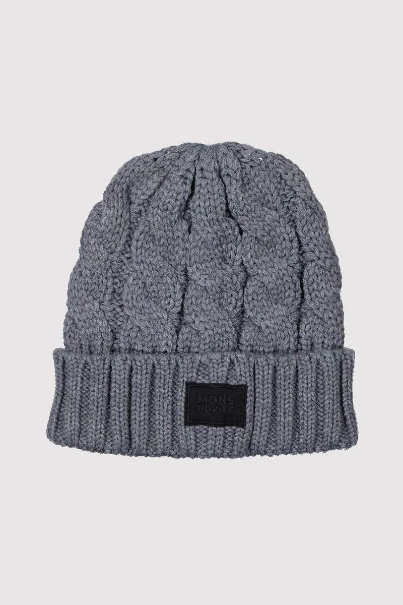 Mons Royale Rope Tow Beanie-Granite Marl-One Size 3 Mons Royale Rope Tow Beanie-Granite Marl-One Size