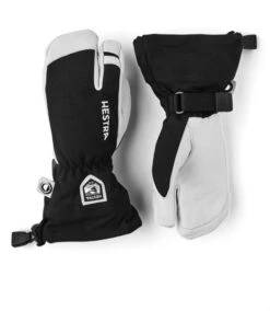 Hestra Army Leather Heli Ski Jr 3-finger Gloves -Style Avenue Store ECOS HES 20 HELI 3FIN JR black 1
