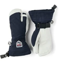 Hestra Army Leather Heli Ski Jr 3-finger Gloves -Style Avenue Store ECOS HES 20 HELI 3FIN JR black 3