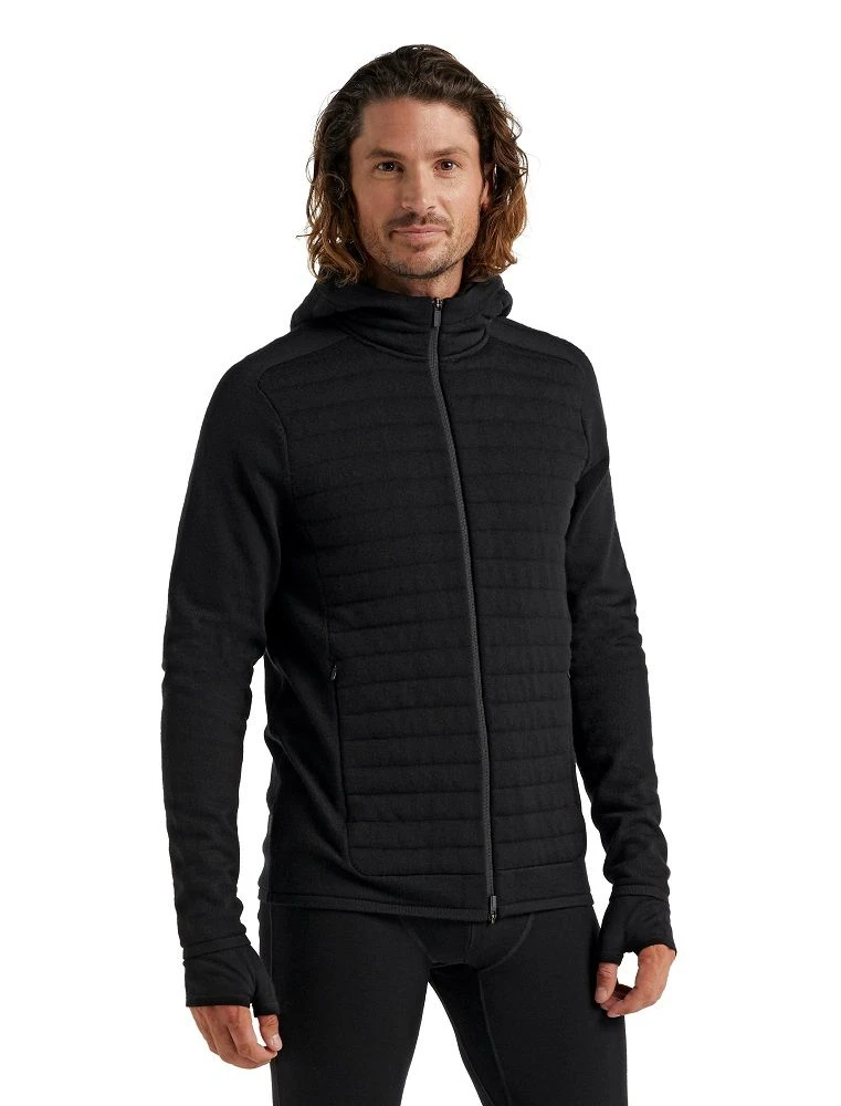 Icebreaker ZoneKnit Long Sleeved Zip Hood Mens 3 Icebreaker ZoneKnit Long Sleeved Zip Hood Mens