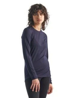 Icebreaker 200 Oasis Long Sleeved Crewe Womens -Style Avenue Store ss21 women 200 oasis ls crewe midnight navy 104375423 2 3 1
