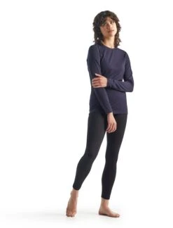 Icebreaker 200 Oasis Long Sleeved Crewe Womens -Style Avenue Store ss21 women 200 oasis ls crewe midnight navy 104375423 4 3 1